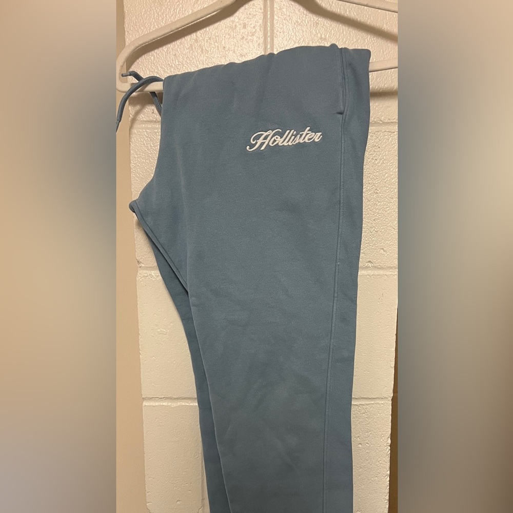 Hollister cursive baby blue joggers